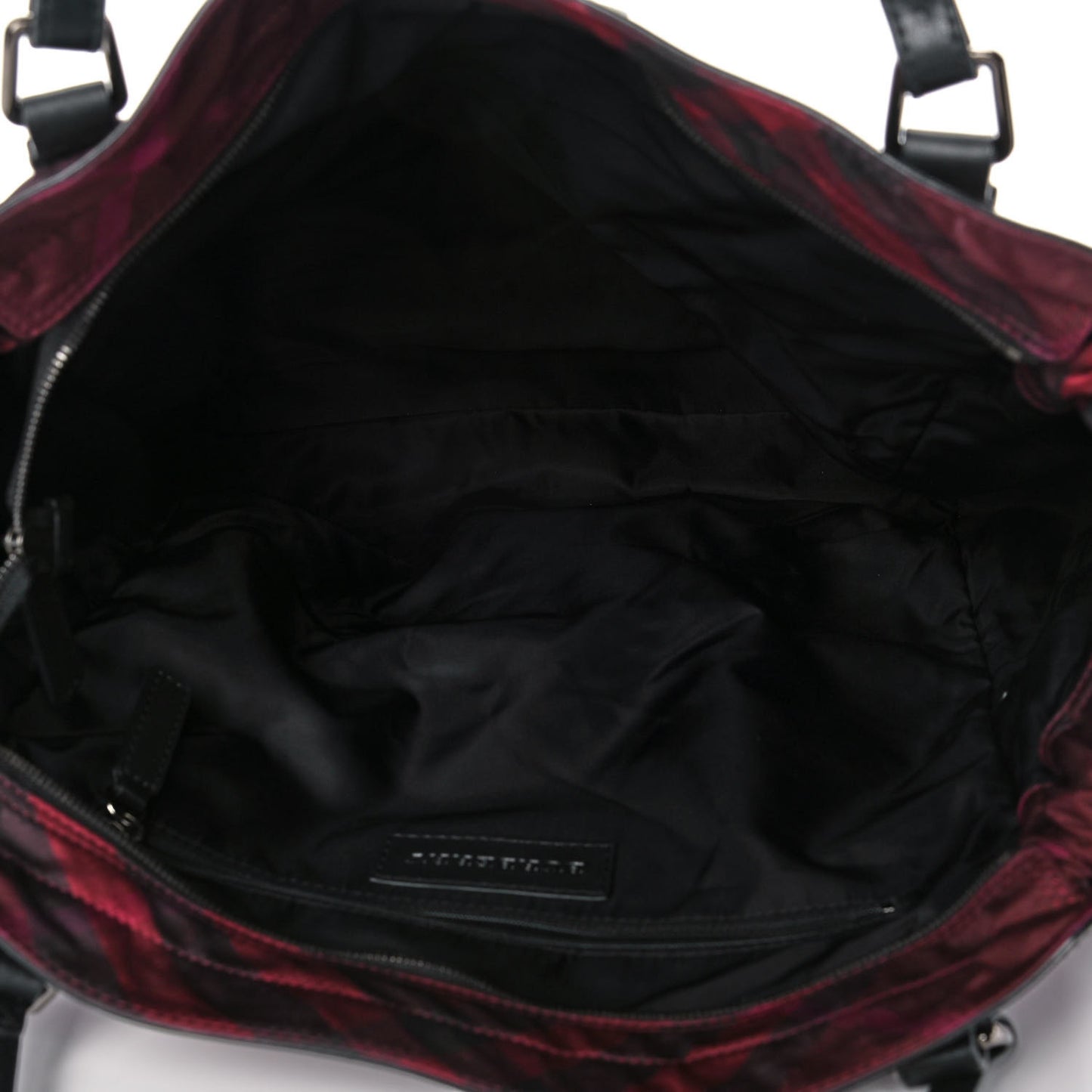 Nylon Check Small Buckleigh Packable Tote Bright Burgundy