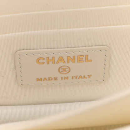 Chanel Calfskin Quilted Mini Maxi Pearls Wallet On Chain WOC White 6 of 13