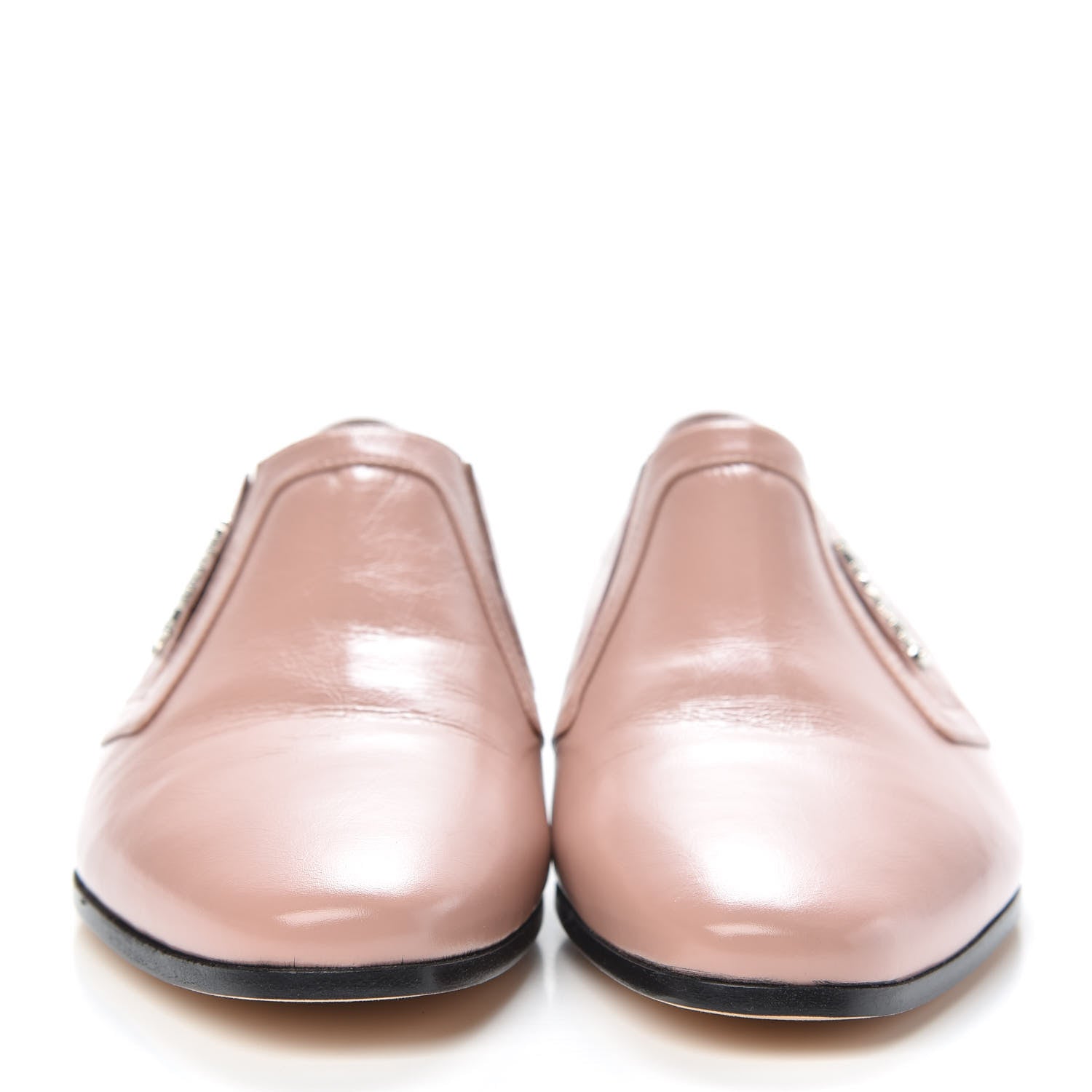 Chanel Glazed Calfskin Logo Slip On Loafers 38.5 Light Pink 2 of 9