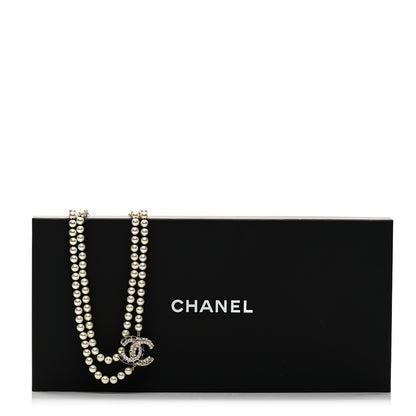 Chanel Pearl Crystal Lambskin CC Long Necklace Gold Black 6 of 6