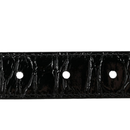 Celine Snakeskin Crocodile Embossed Calfskin Reversible Medium 25mm Triomphe Belt 80 32 Black 4 of 6