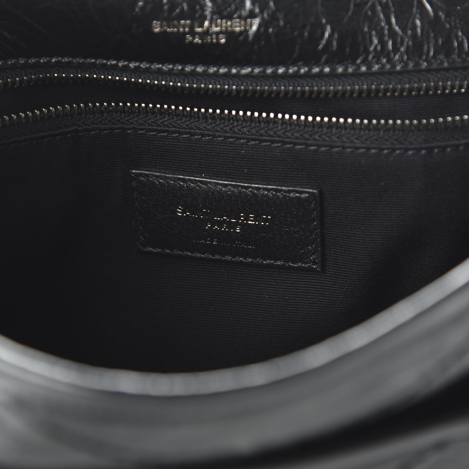 Saint Laurent Crinkled Calfskin Matelasse Monogram Medium Niki Chain Satchel Black 8 of 9
