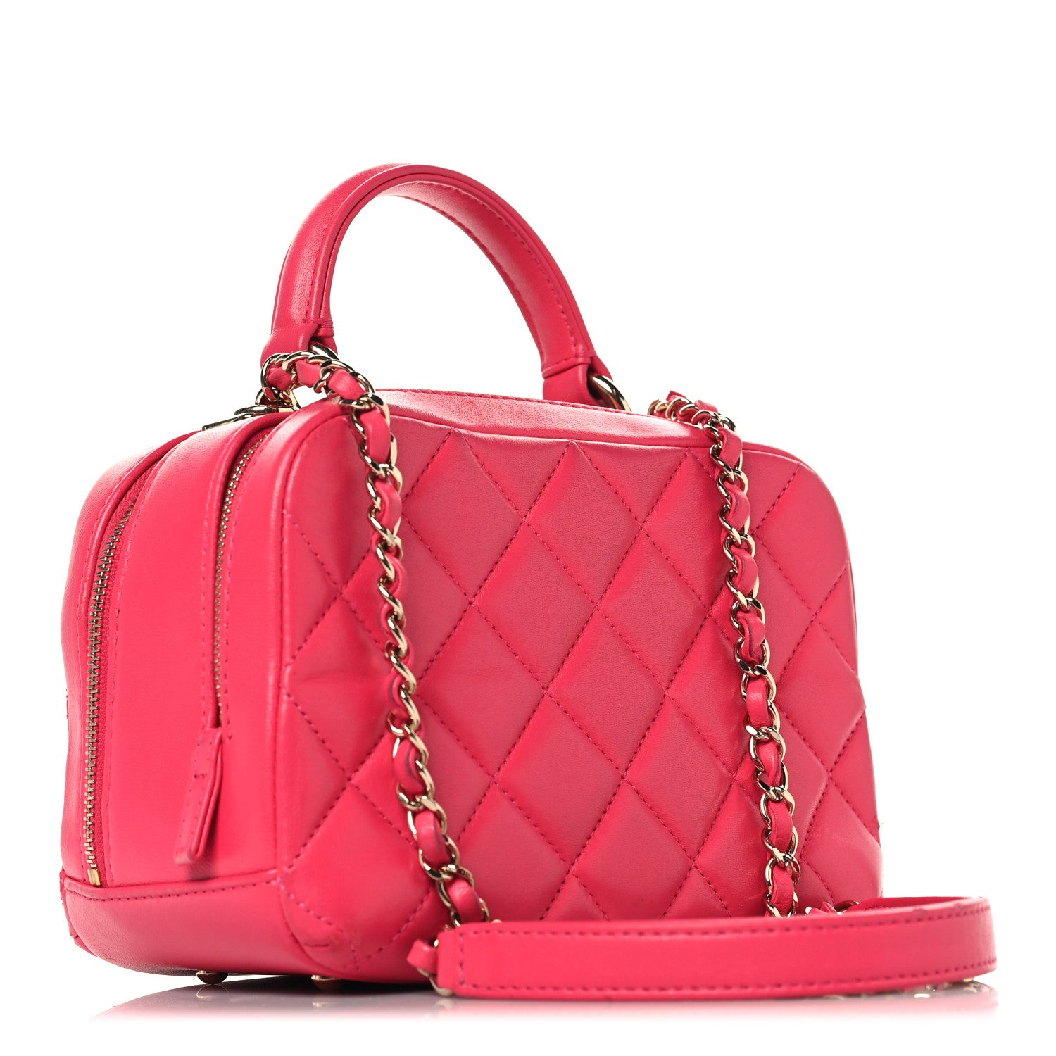 Chanel Lambskin Quilted Small Trendy CC Bowling Bag Pink 1804152