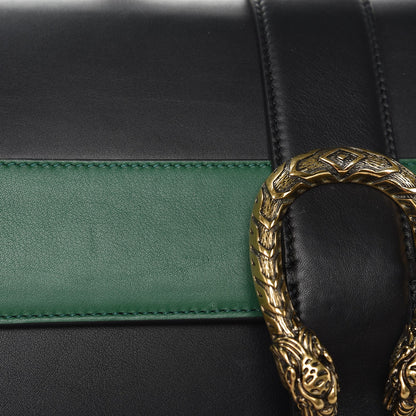 Gucci Calfskin Bamboo Web Large Dionysus Top Handle Bag Black Bright Evergreen Hibiscus Red 12 of 12