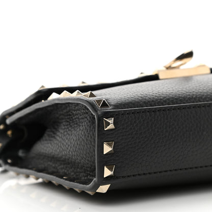 Valentino Garavani Pebbled Calfskin Medium Rockstud Flip Lock Crossbody Bag Black 10 of 11