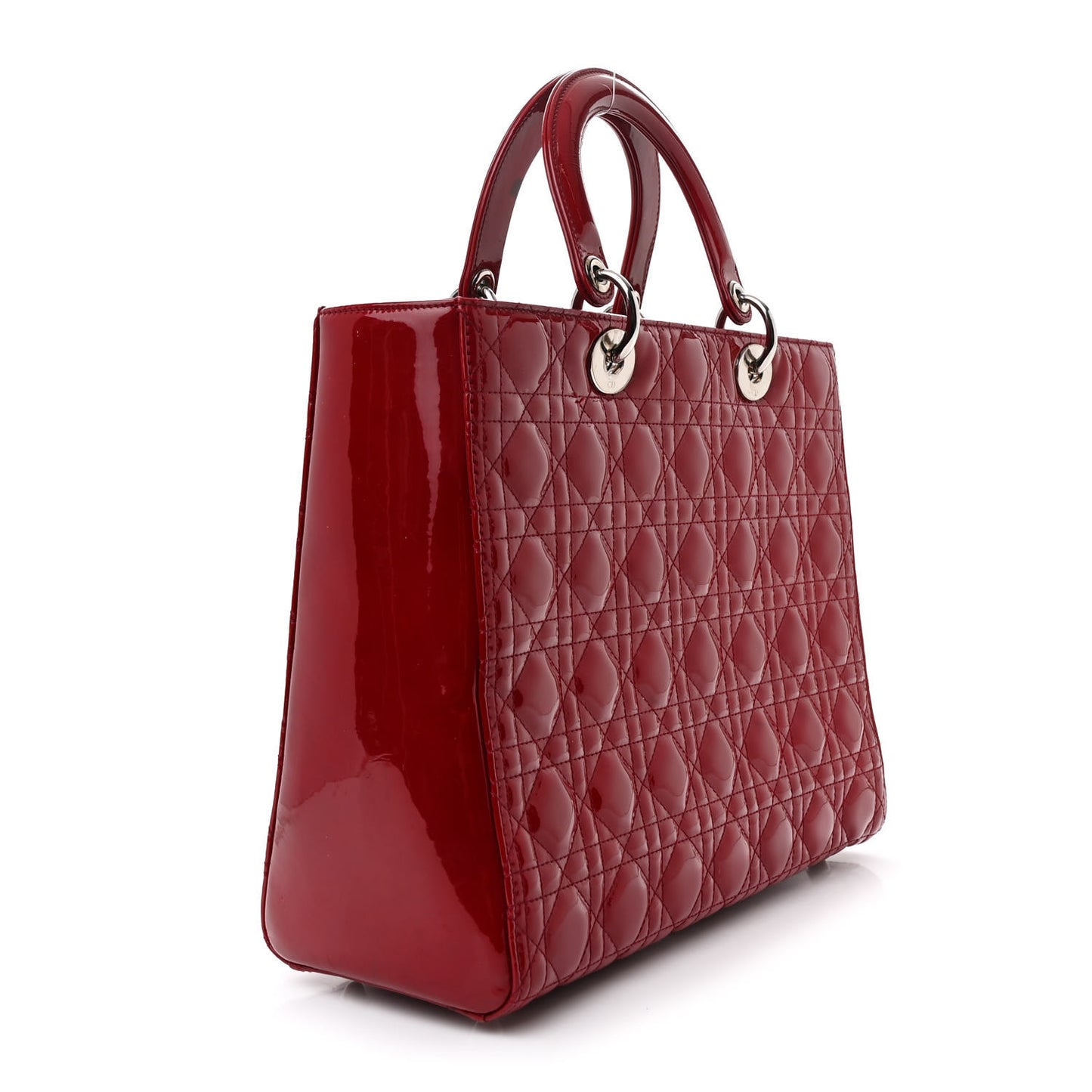 Patent Cannage Large Lady Dior Red