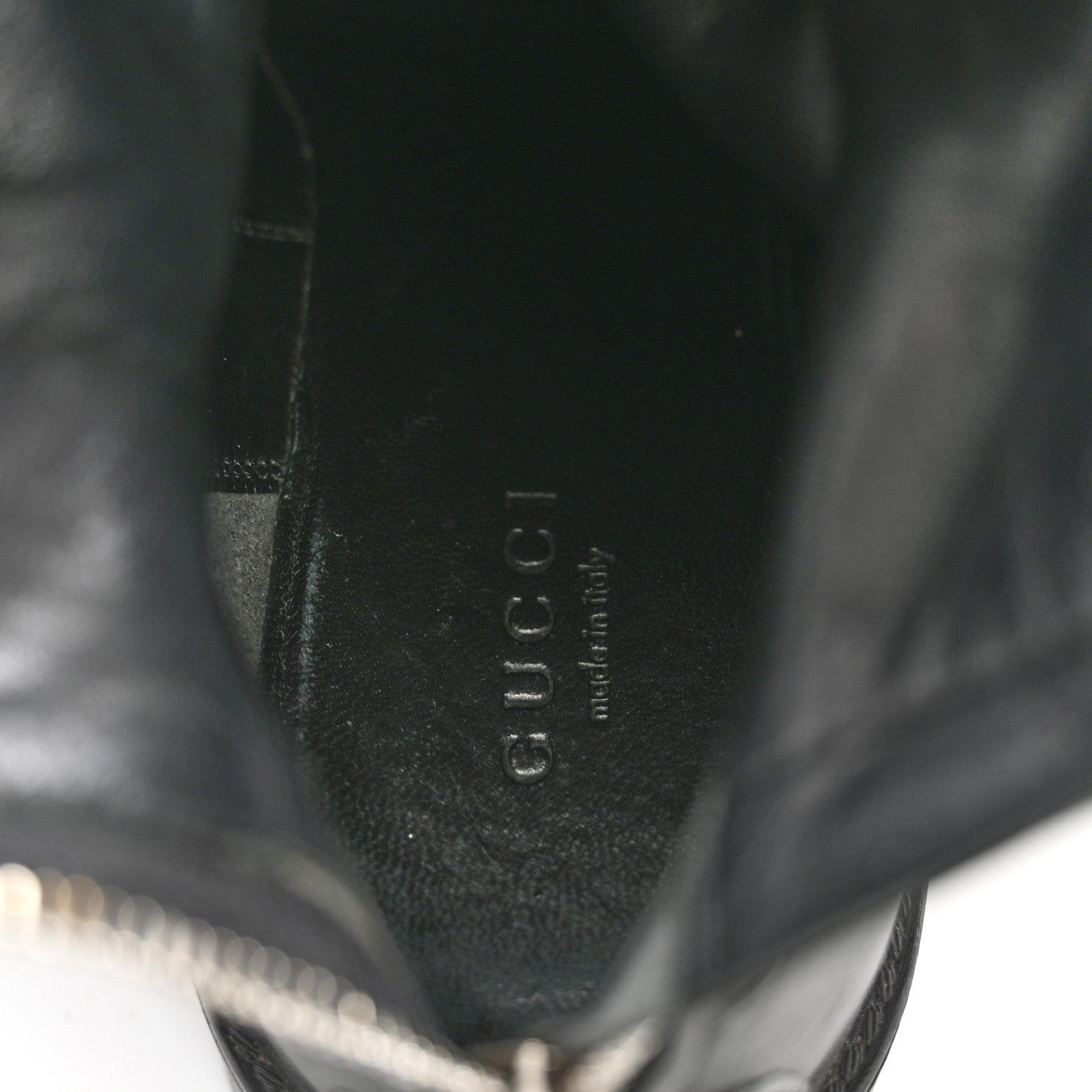 Gucci Guccissima Calfskin Miro Soft Knee High Riding Boots 35 Black 6 of 8