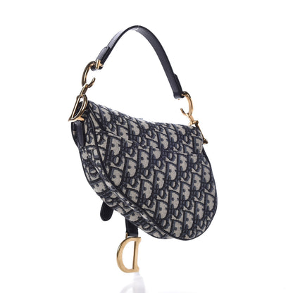 Christian Dior Oblique Mini Saddle Bag Blue 3 of 9