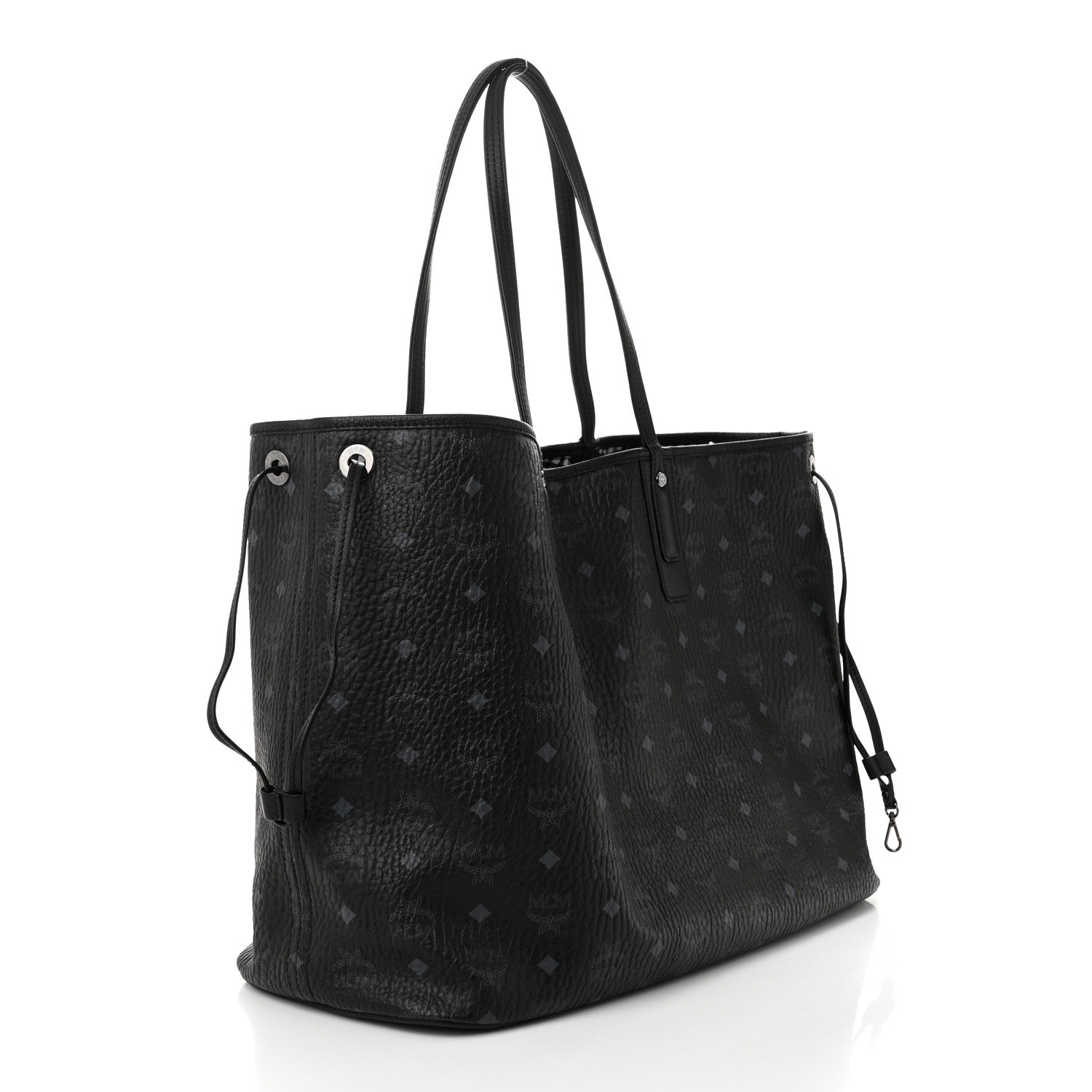 MCM Visetos Large Liz Reversible Shopper Tote Black 4 of 17