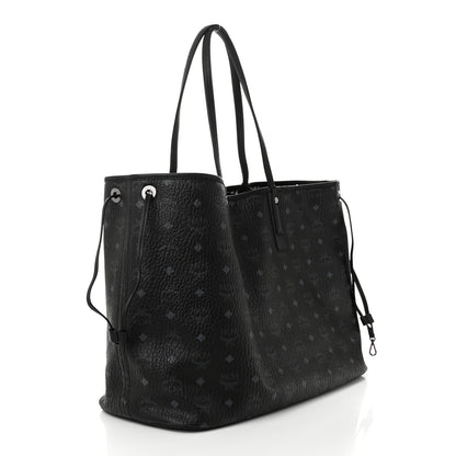 MCM Visetos Large Liz Reversible Shopper Tote Black 4 of 17