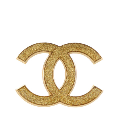 Chanel Glitter Resin CC Brooch Gold 1 of 4