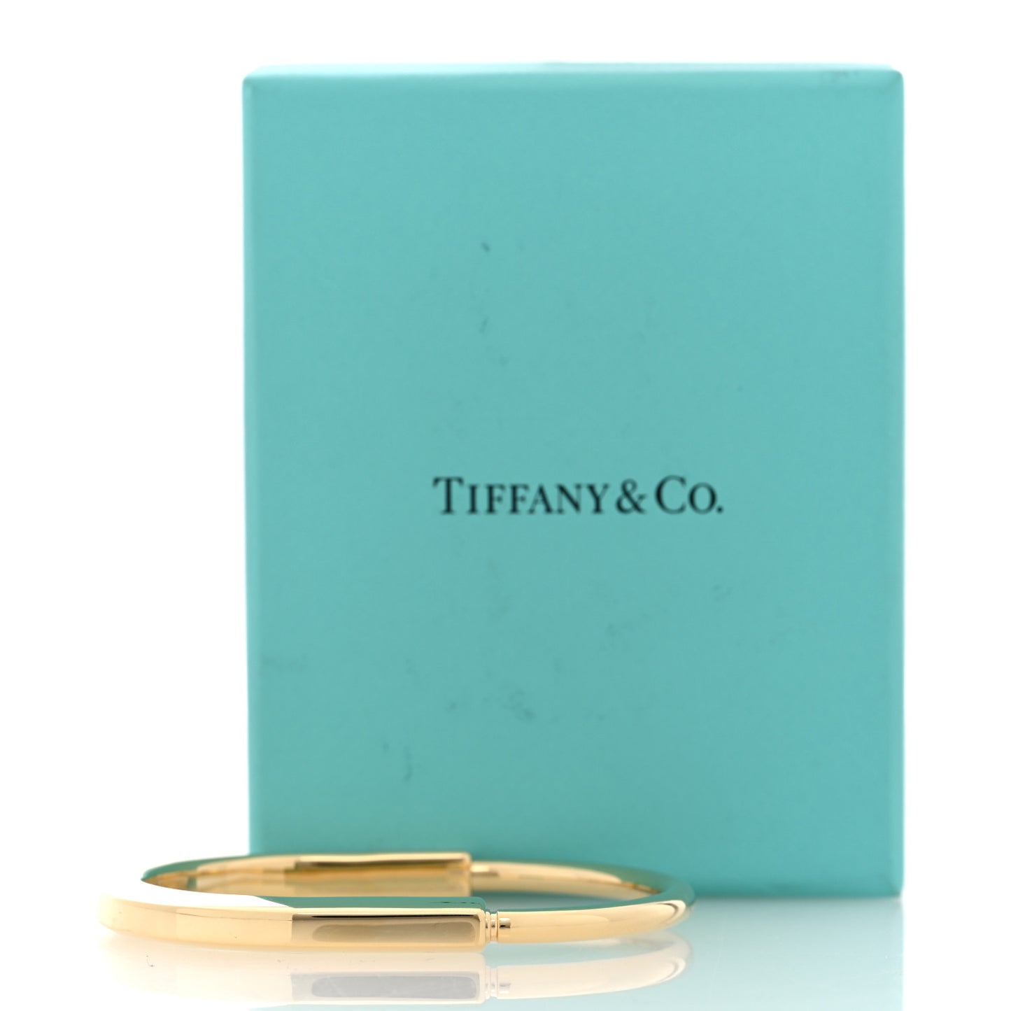 18K Yellow Gold Tiffany Lock Bangle Bracelet