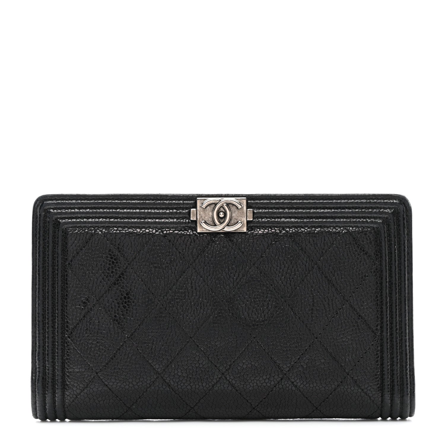 Chanel Caviar Quilted Boy Yen Wallet Black 1 of 11