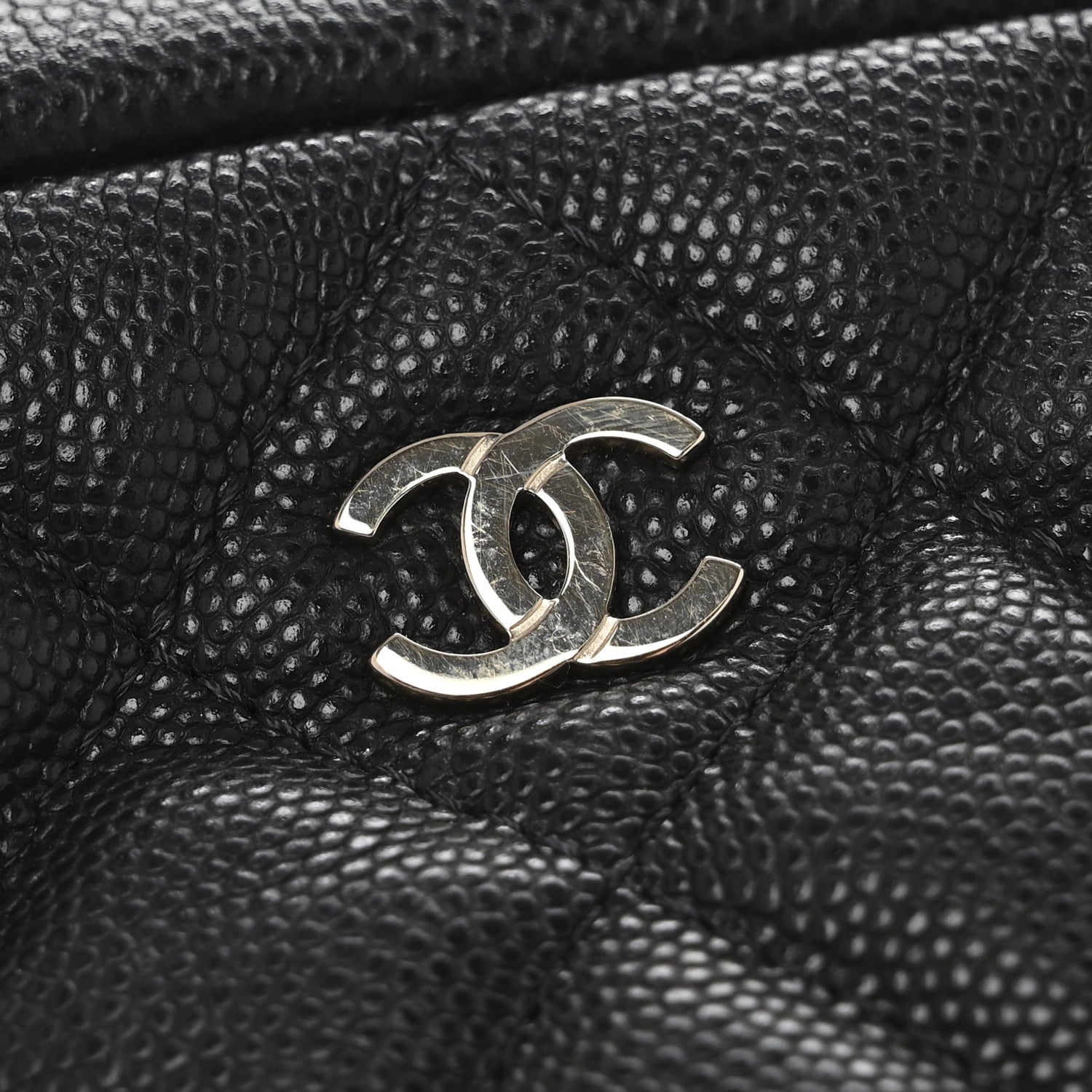 Chanel Caviar Quilted Medium Curvy Pouch Cosmetic Case Black 8 of 9