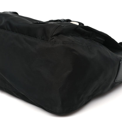 Prada Tessuto Nylon Saffiano Double Buckle Messenger Shoulder Bag Black 9 of 9