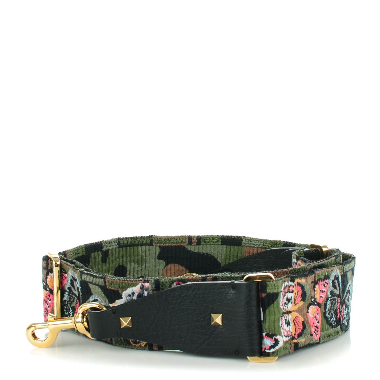 Valentino Garavani Canvas Camubutterfly Rockstud Guitar Strap Multicolor 1 of 5