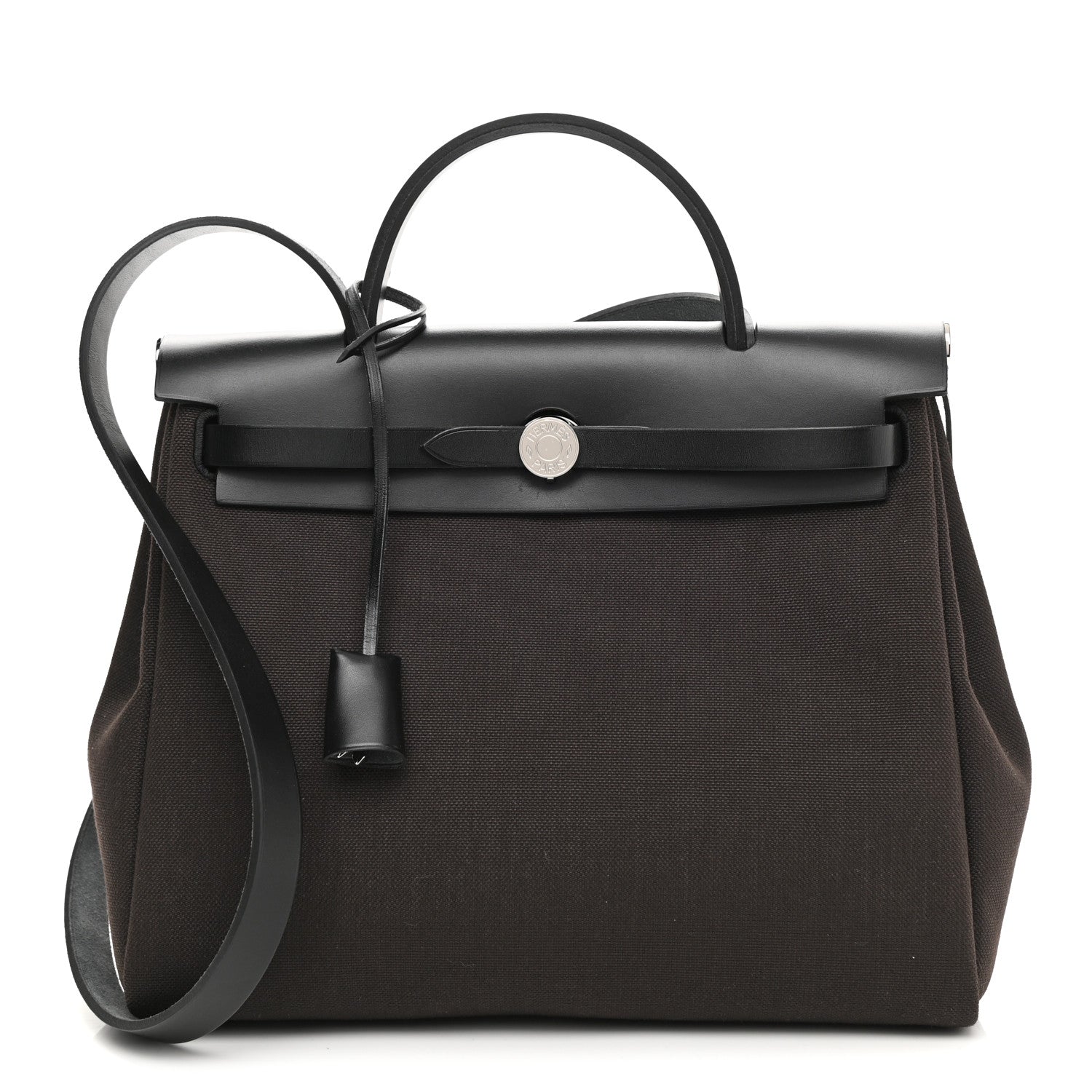 Hermes Military Toile Vache Hunter Herbag Zip Retourne 31 PM Ebene Black 3 of 12