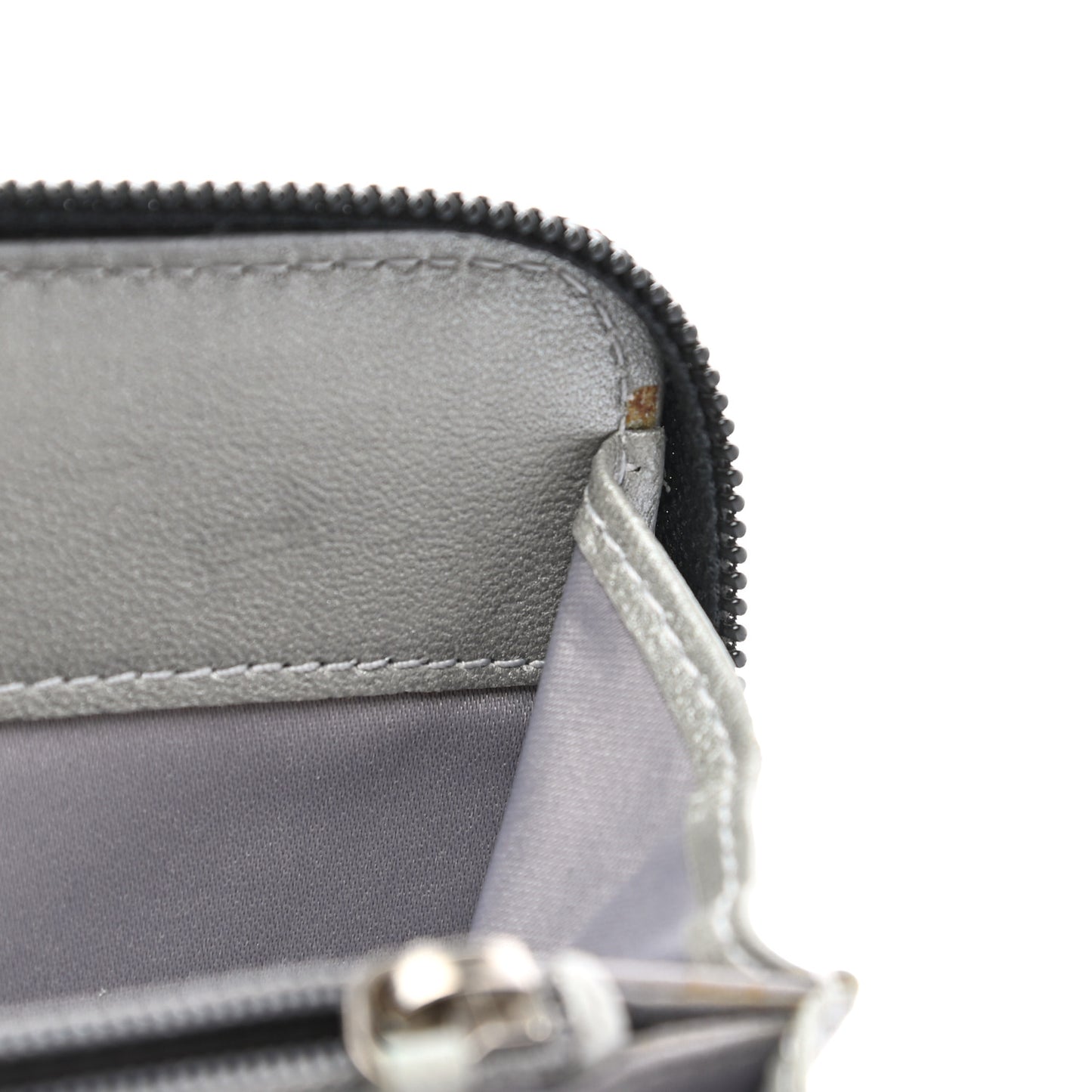Lambskin Camellia Embossed Zip Around Organizer Wallet Black