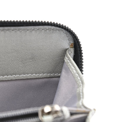 Chanel Lambskin Camellia Embossed Zip Around Organizer Wallet Black 10 of 14