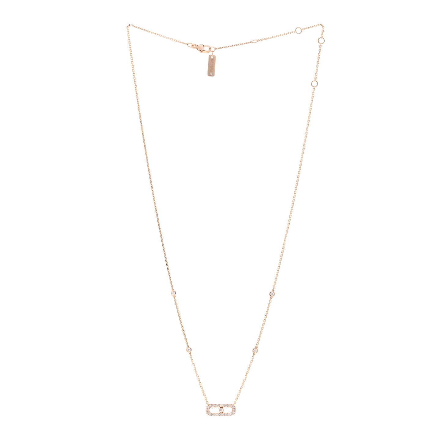 18K Rose Gold Diamond Move Uno Pave Necklace