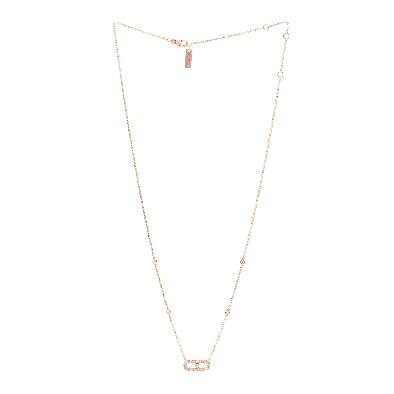 Messika 18K Rose Gold Diamond Move Uno Pave Necklace 3 of 5