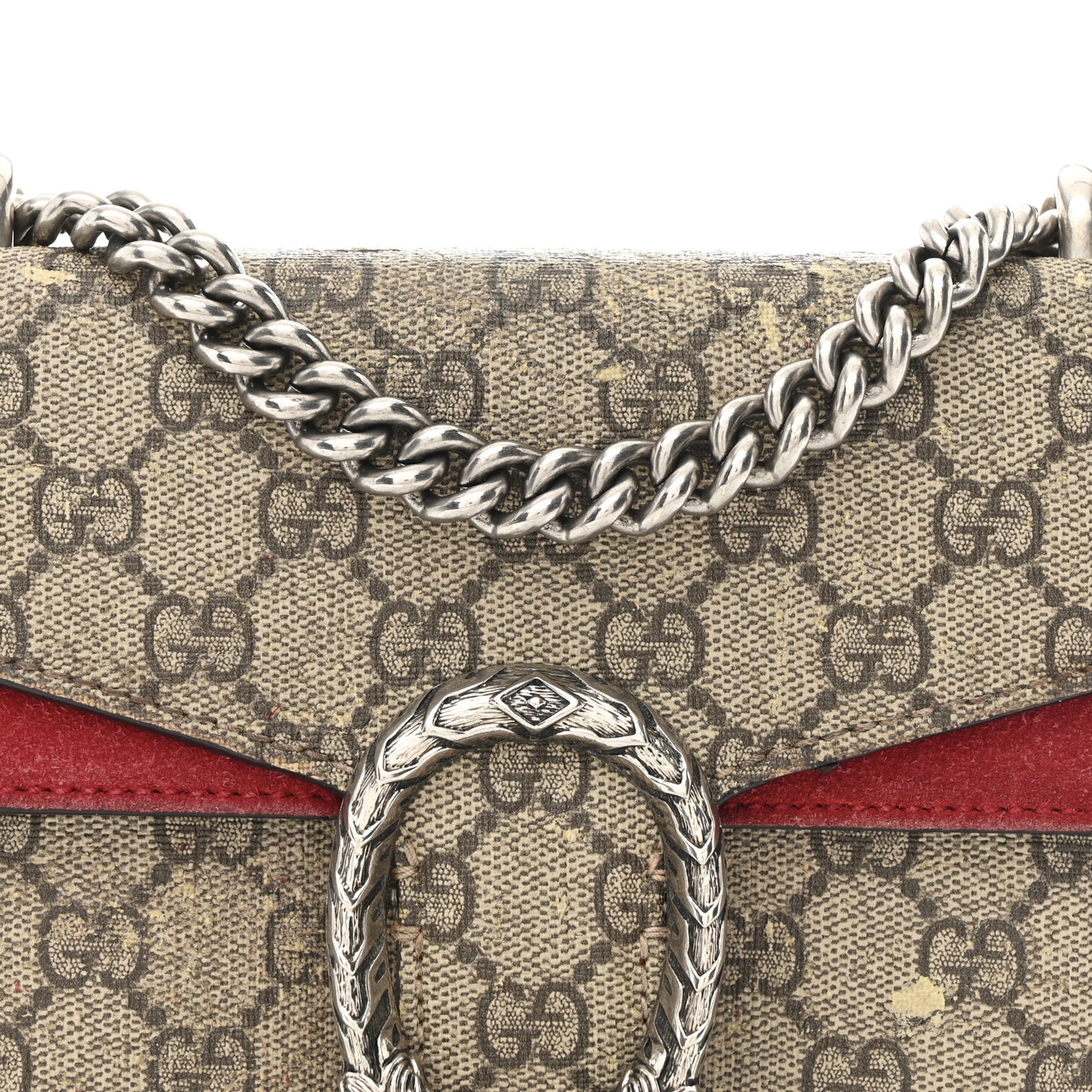 GG Supreme Monogram Mini Dionysus Shoulder Bag Hibiscus Red