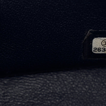 Chanel Caviar Quilted Maxi Double Flap Navy Blue 7 of 14