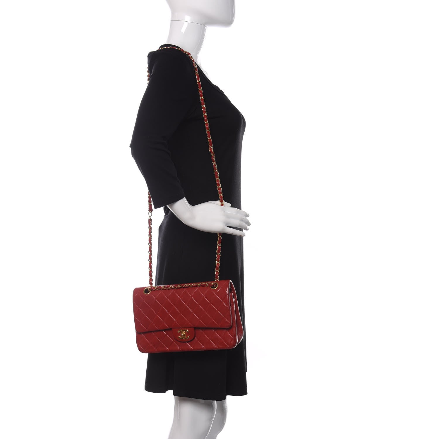 Chanel Lambskin Quilted Medium Double Flap Red 2 of 15
