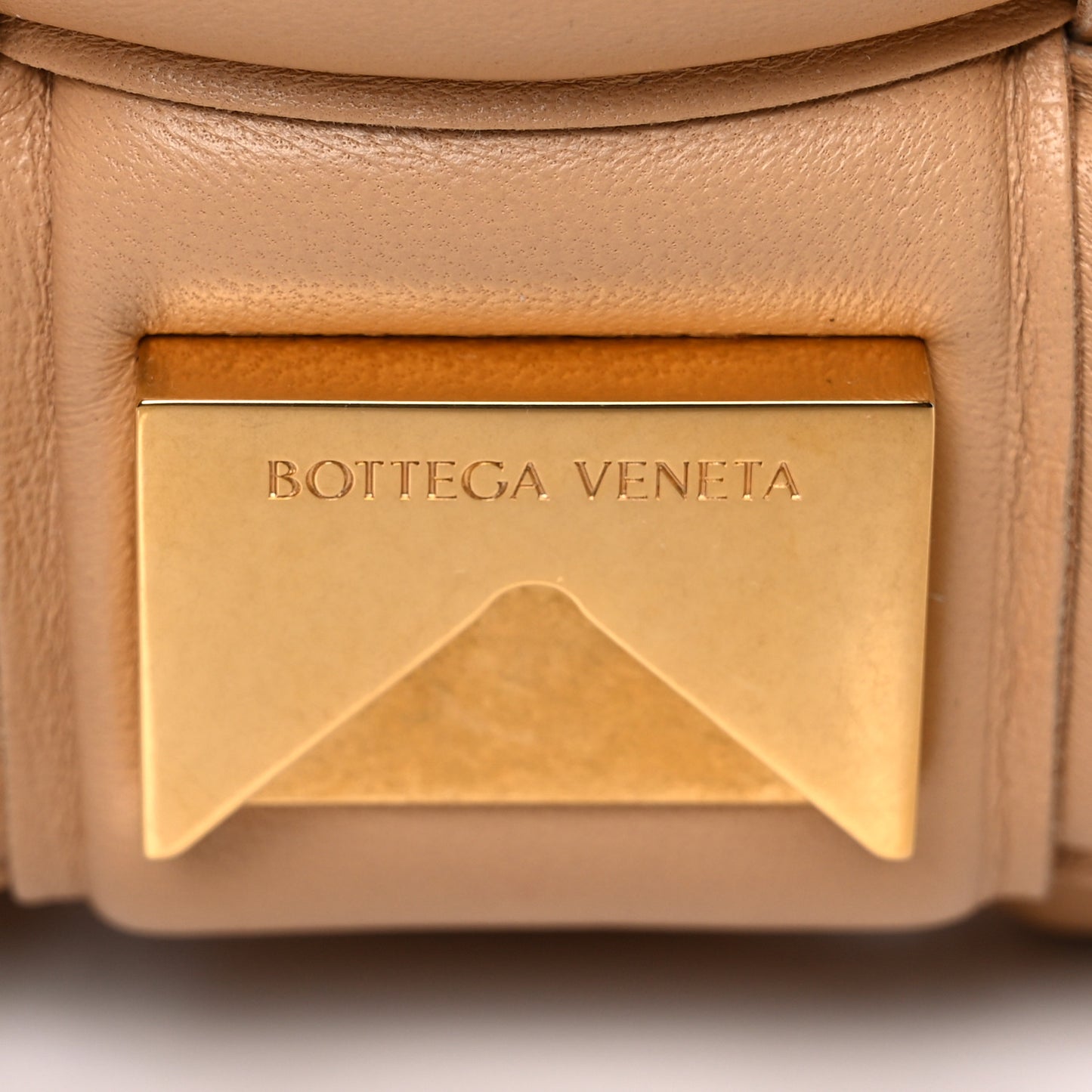 Nappa Maxi Intreccio Padded Cassette Crossbody Bag Almond