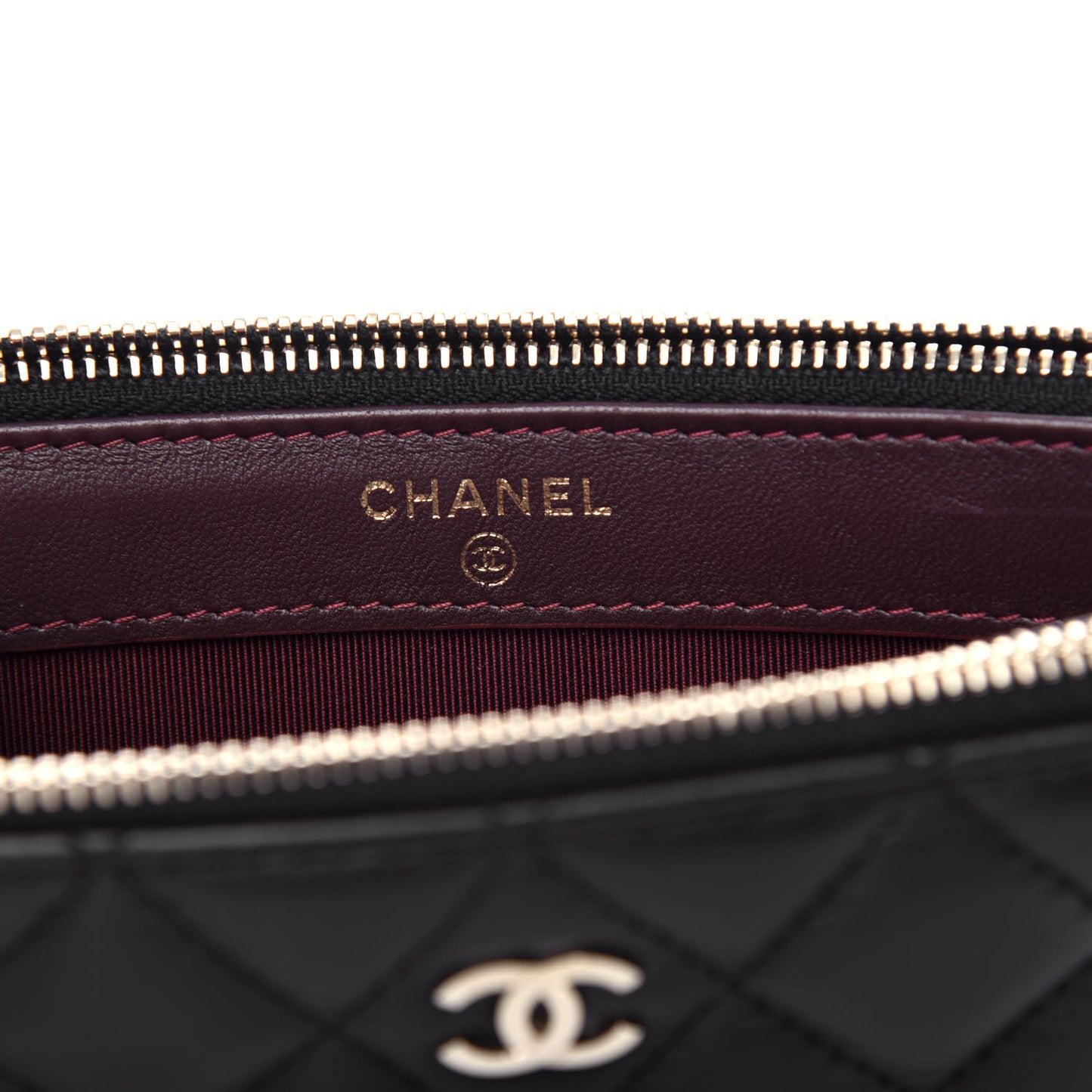 Lambskin Quilted Small Clutch With Chain Black