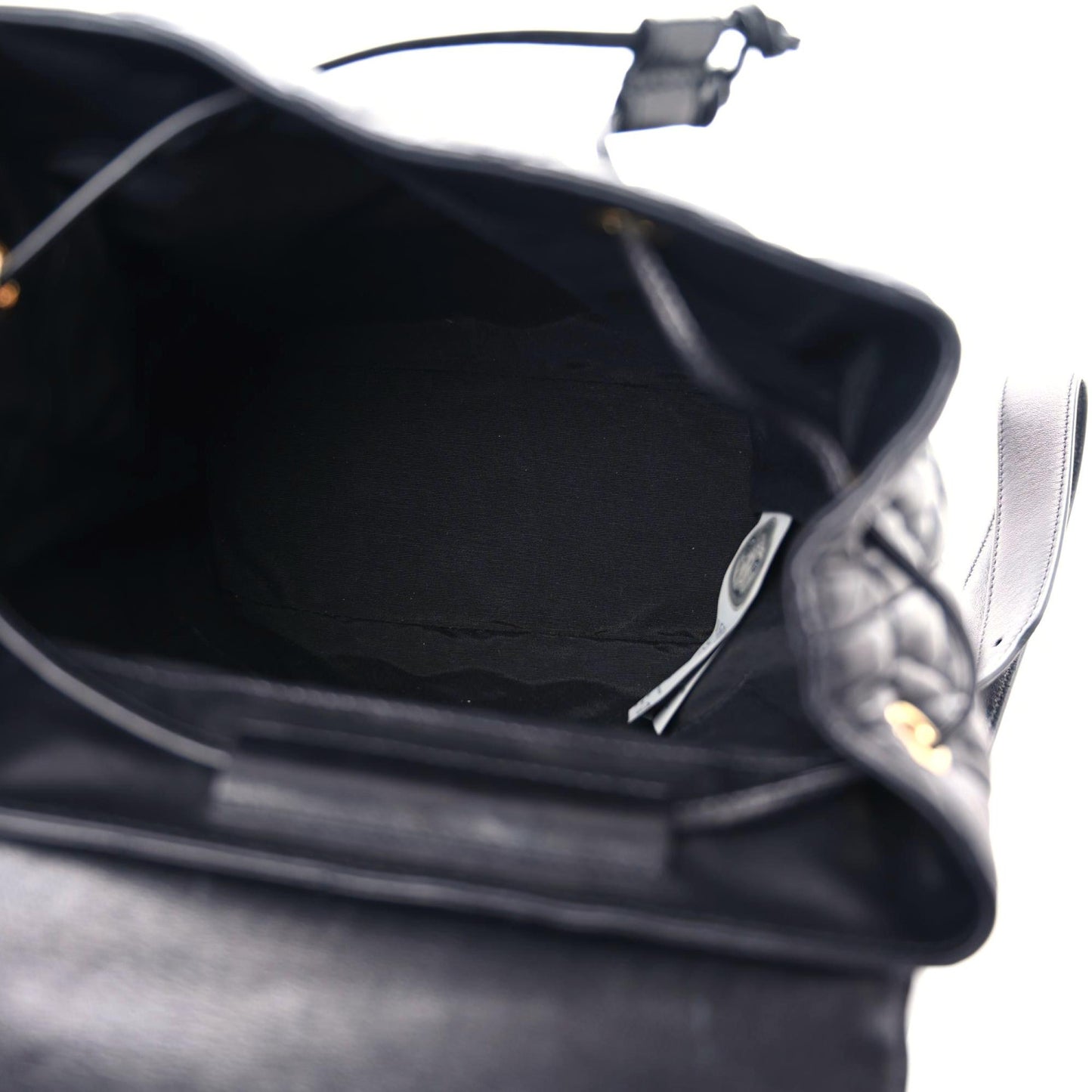 Calfskin Quilted Medusa Backpack Black
