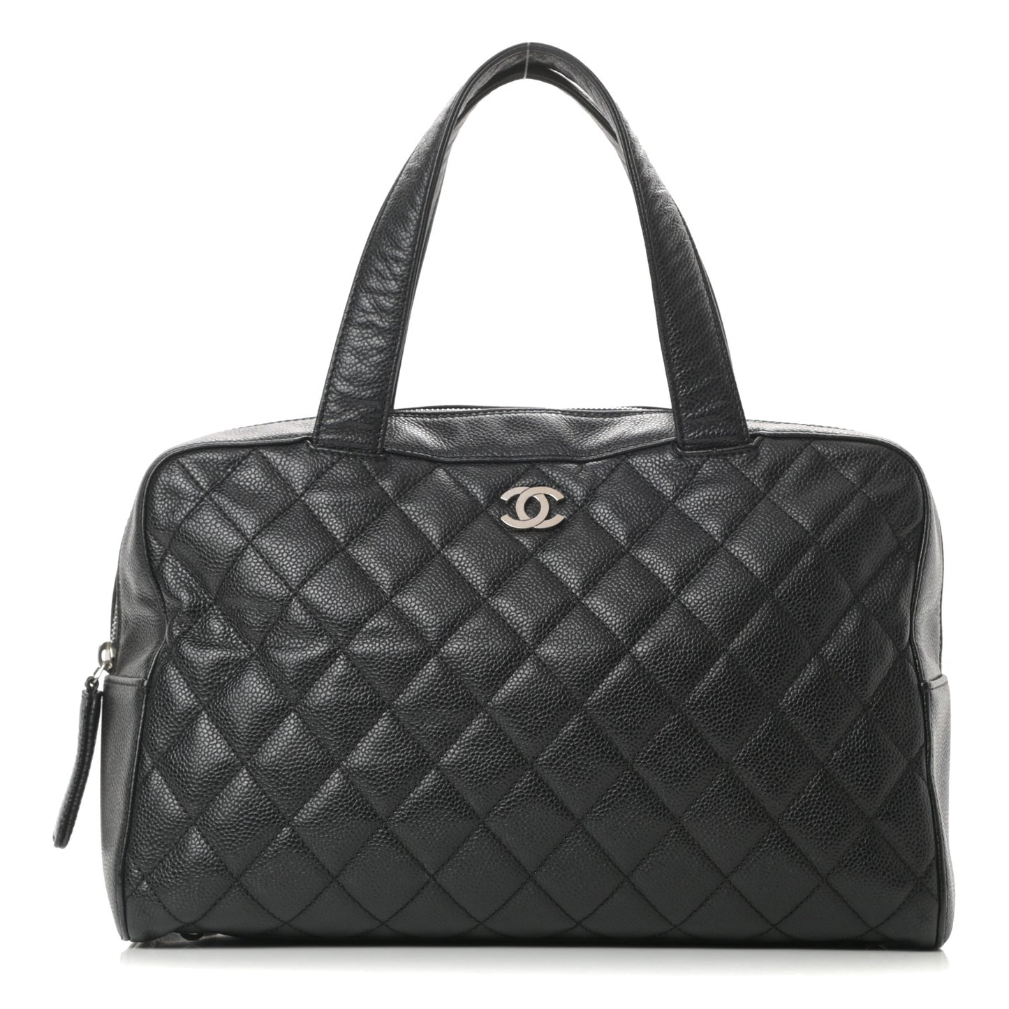 Caviar Quilted Bowler Black