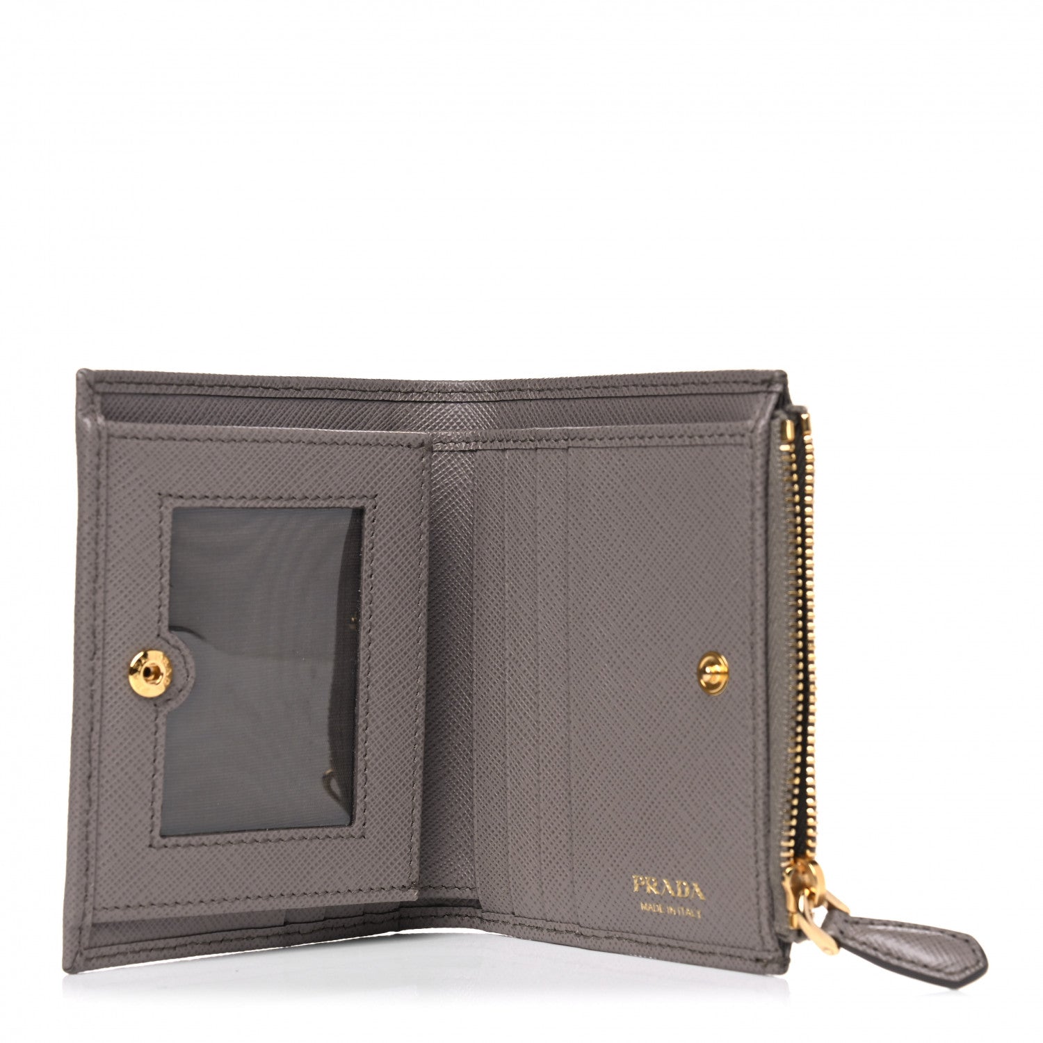 Prada Saffiano Metal Compact Wallet Marmo 4 of 7
