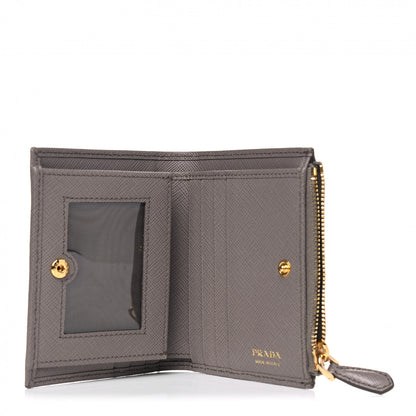 Prada Saffiano Metal Compact Wallet Marmo 4 of 7