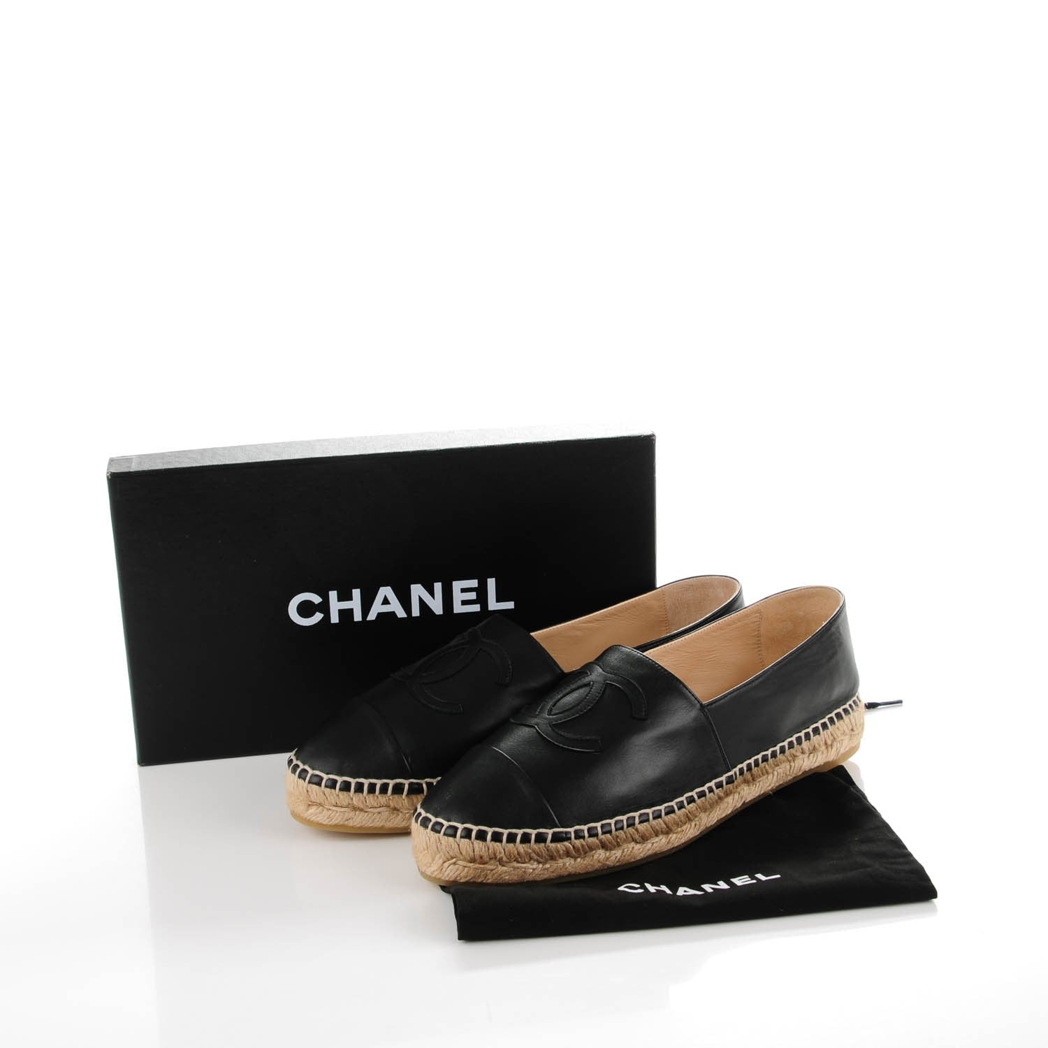 Chanel Lambskin CC Espadrilles 40 Black 9 of 9