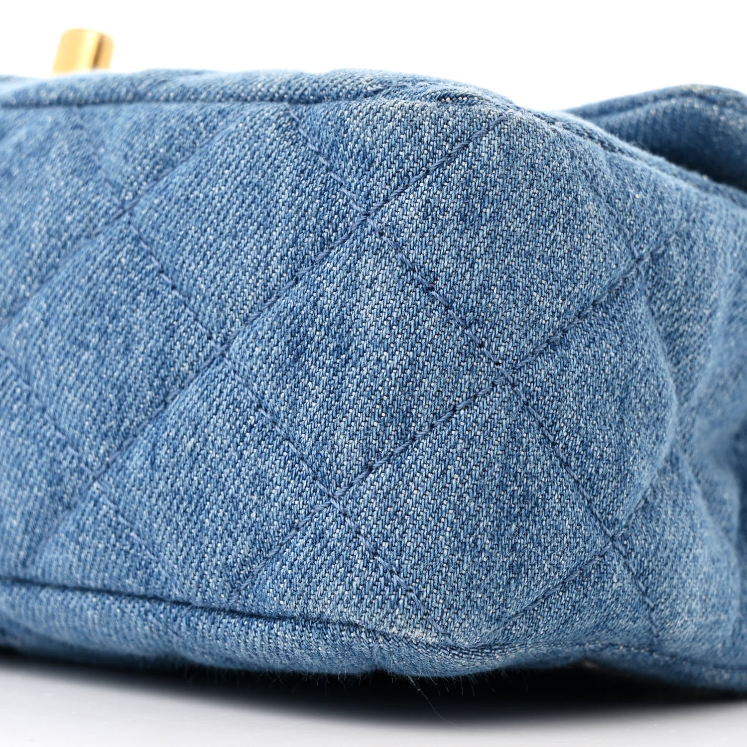 Chanel Denim Quilted Mini Pearl Crush Rectangular Flap Blue 10 of 11