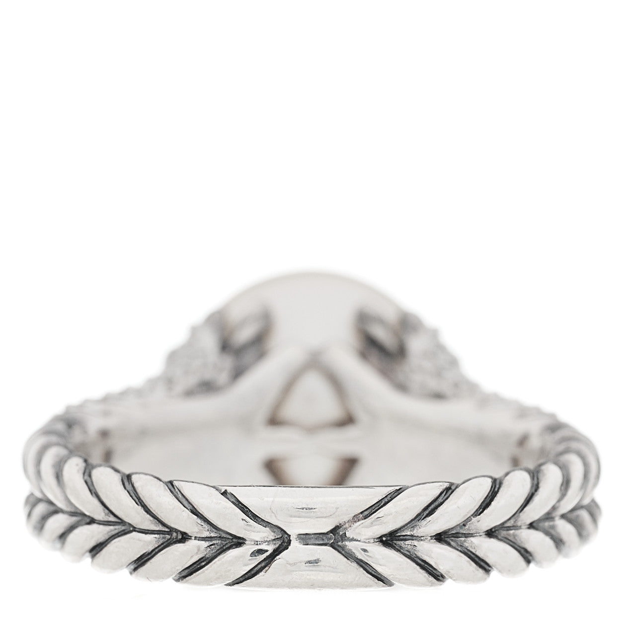 David Yurman Sterling Silver Diamond Pearl Starburst Ring 52 6 5 of 6