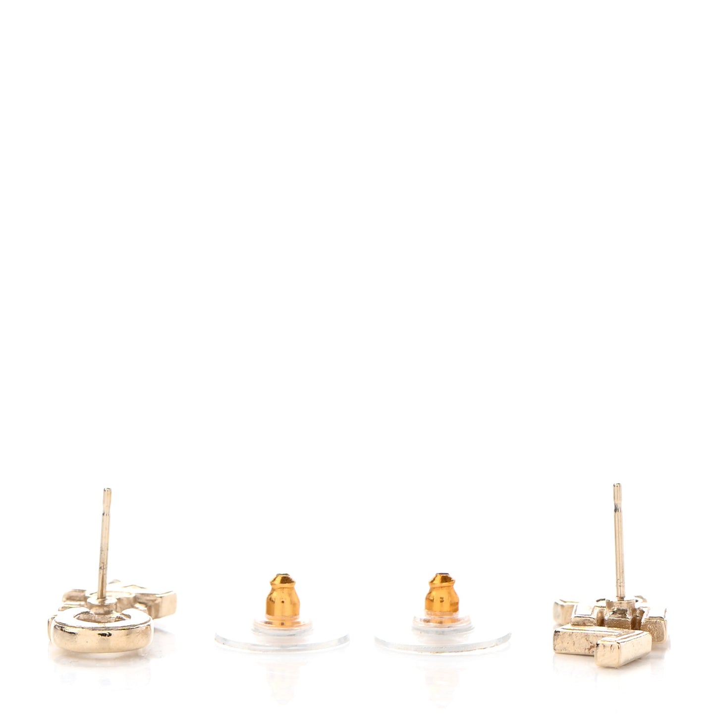 Crystal Pearl Signature Stud Earrings Gold