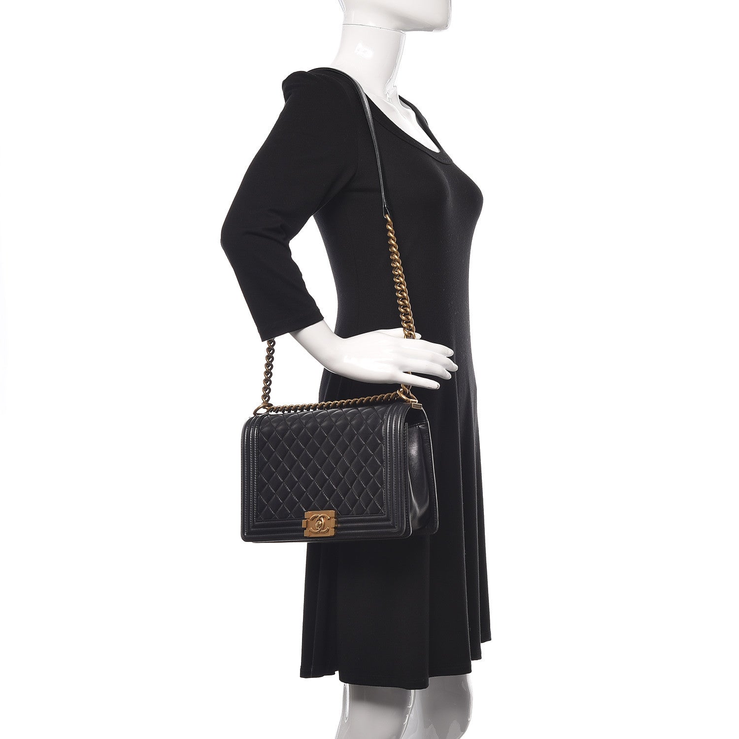 Chanel Lambskin Quilted New Medium Boy Flap Black 2 of 13