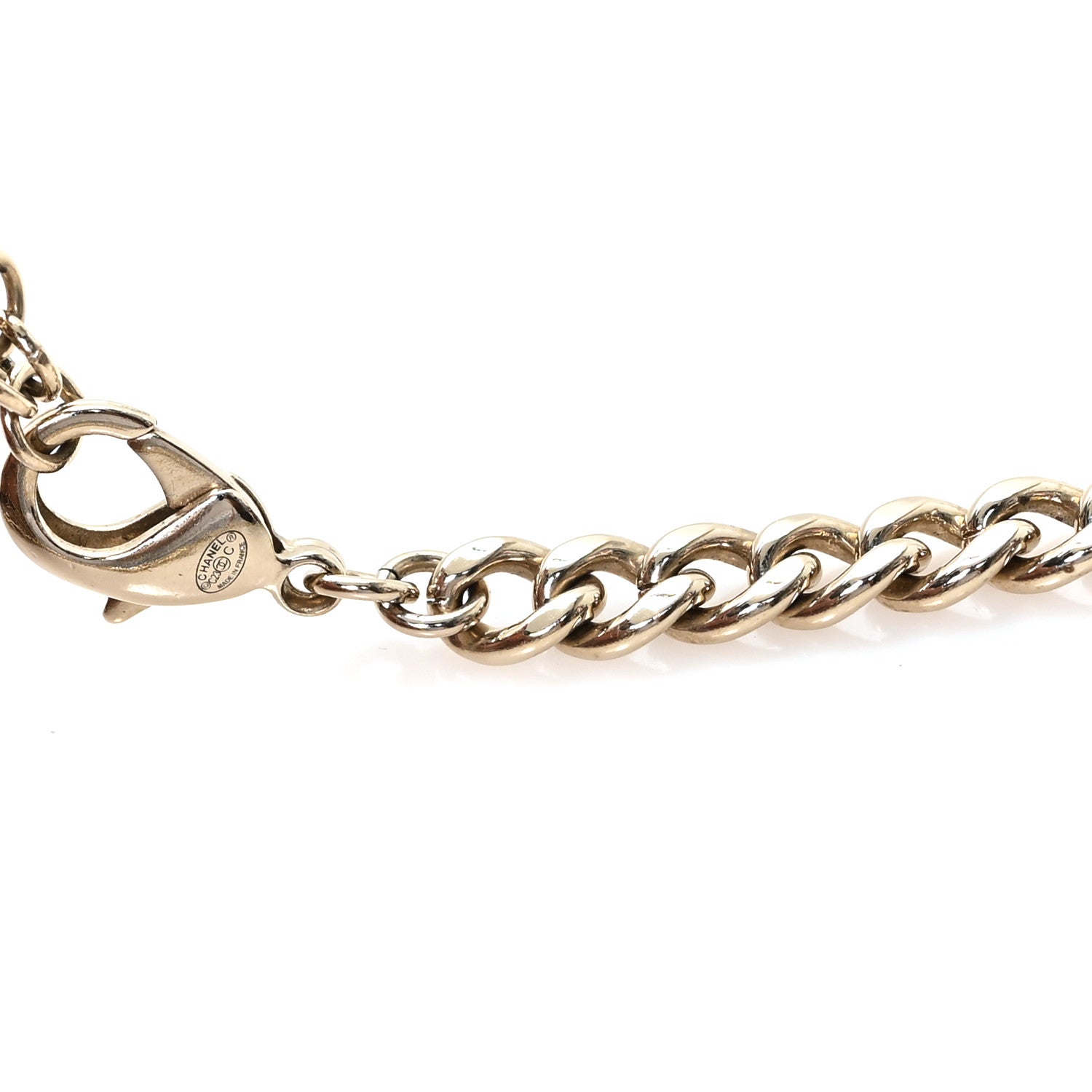 Chanel Metal Crystal CC Heart Chain Belt Light Gold 3 of 4