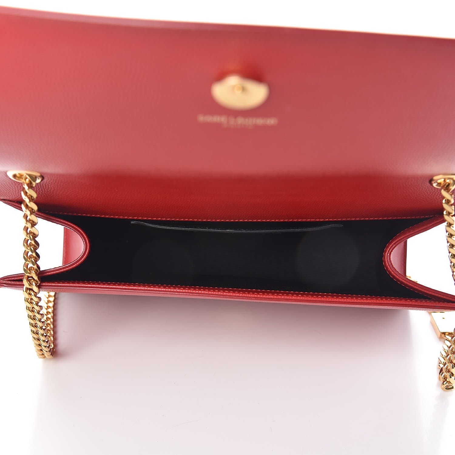 Saint Laurent Grain De Poudre Medium Monogram Kate Satchel Red 5 of 11