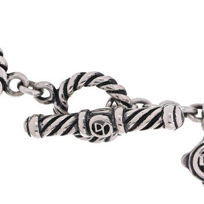 David Yurman Sterling Silver Box Chain Three Strand Necklace 4 of 6