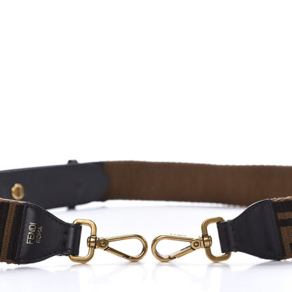 Fendi Ribbon Vitello Century FF 1974 Flat Studded Strap You Fango Marrone Ebano 3 of 7