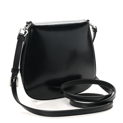 Prada Spazzolato Mini Cleo Flap Adjustable Strap Shoulder Bag Black 3 of 9