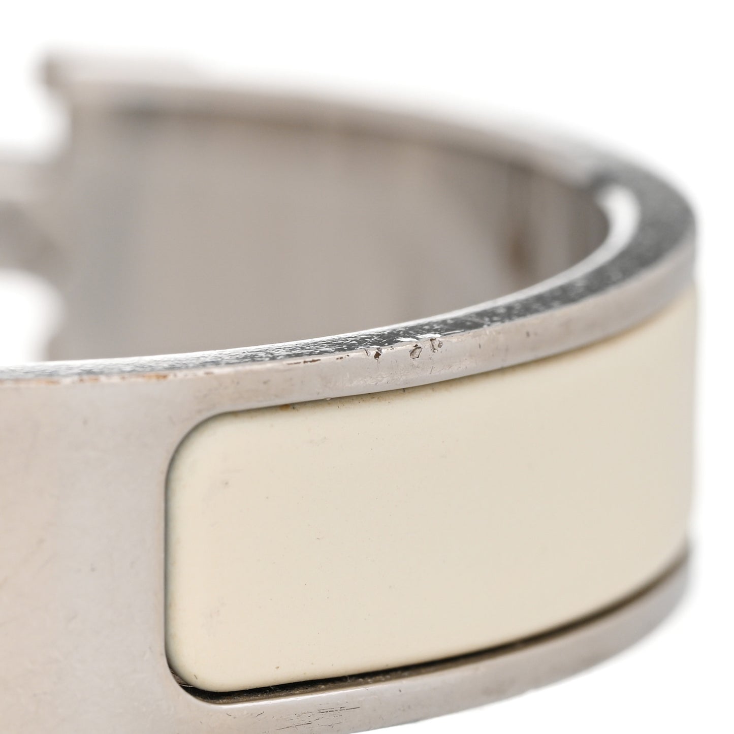 Enamel Narrow Clic Clac H Bracelet PM White