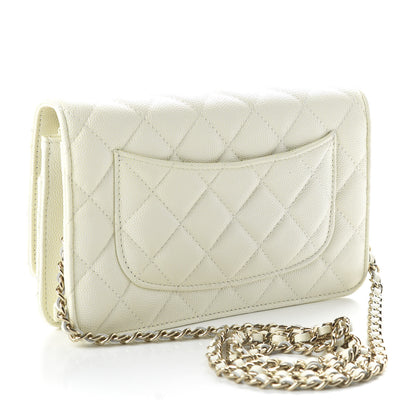 Chanel Caviar Quilted Wallet On Chain WOC White 3 of 11