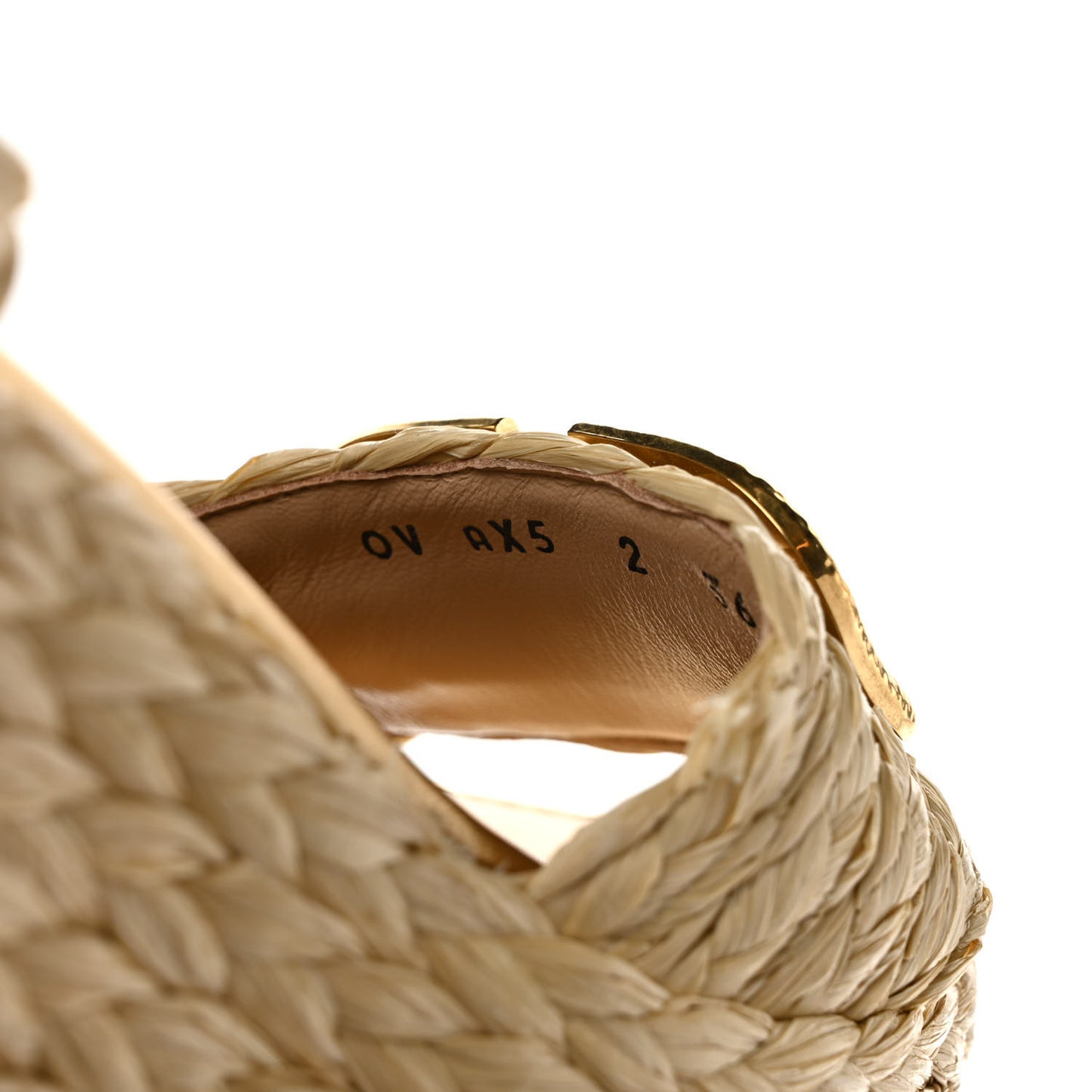 Raffia VLogo Ankle Wrap Espadrille 45/90mm Platform Wedge Sandals 36 Naturale