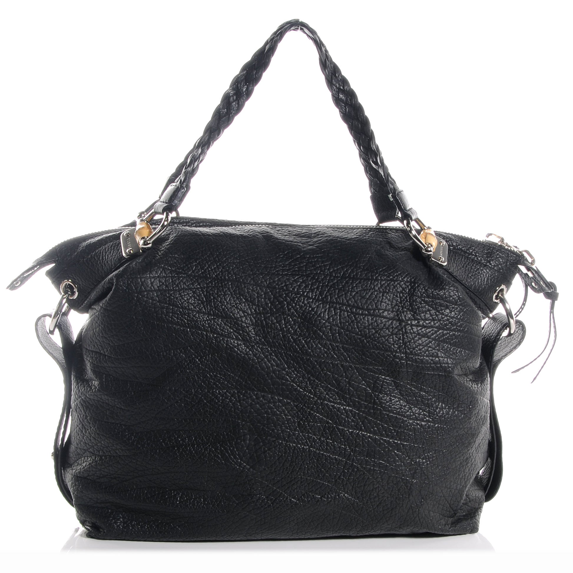 Gucci Leather Bamboo Bar Large Shoulder Bag Black 1 of 7