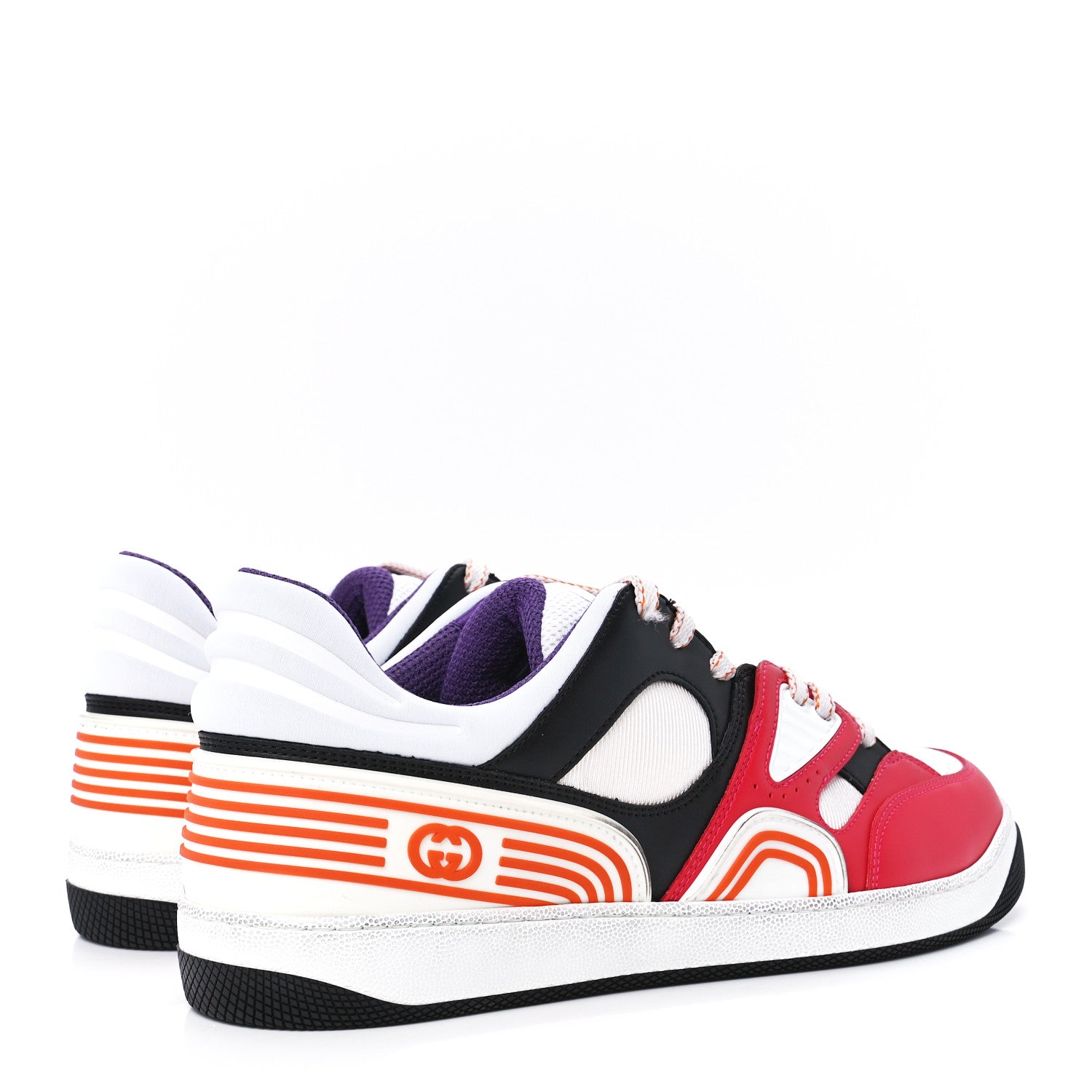 Gucci Demetra Mens Basket Low Top Sneakers 8.5 Deep Coral Great White Black 4 of 10