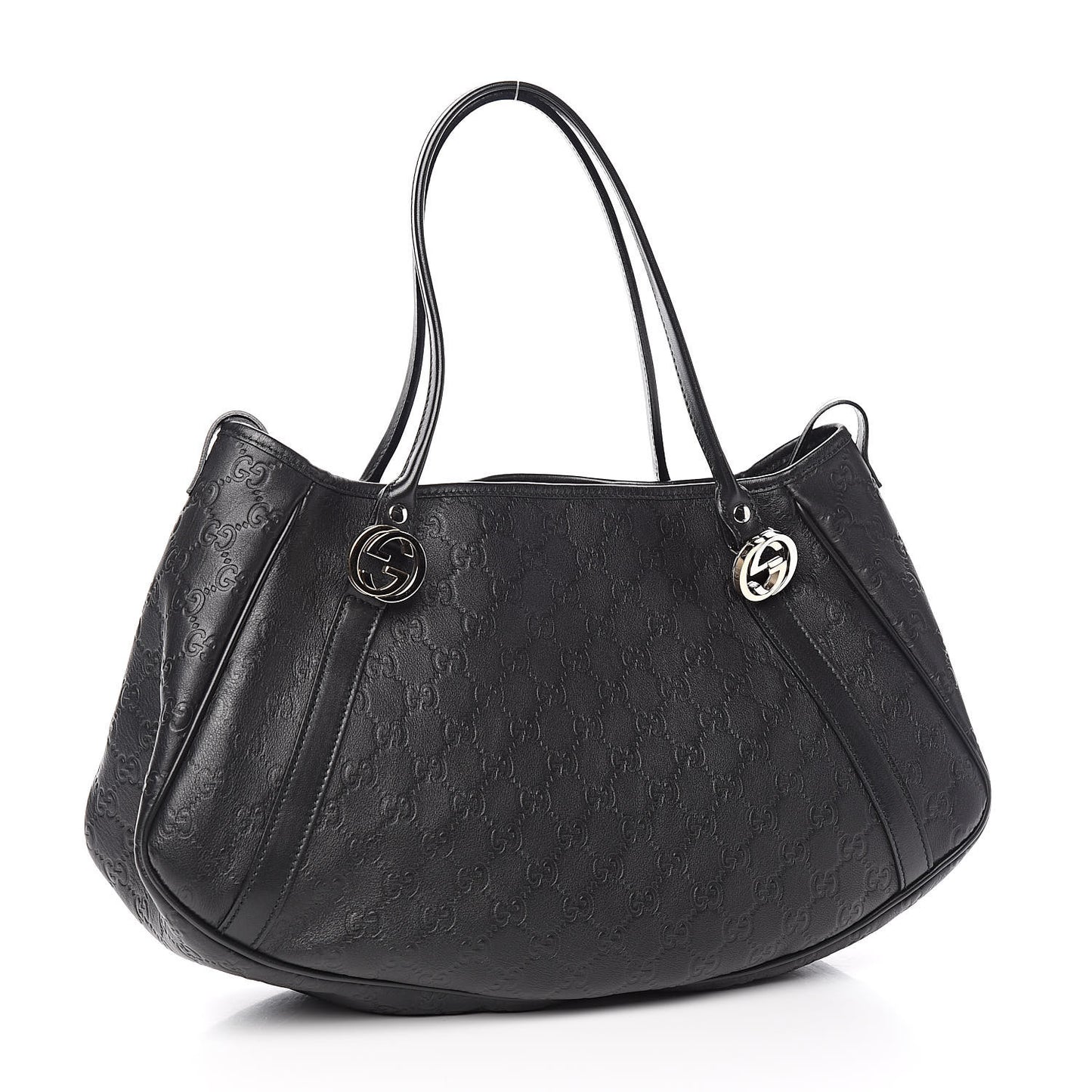Guccissima Medium GG Twins Shoulder Bag Black
